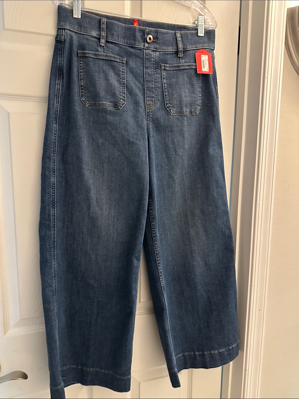 Spanx Women's Straight-Leg Jeans in Medium Blue Wash